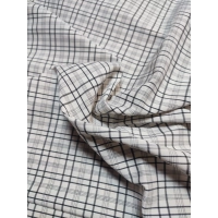 Tkanina bawełniana KRATECZKA szara koszulowa - KUPON 1,90x146